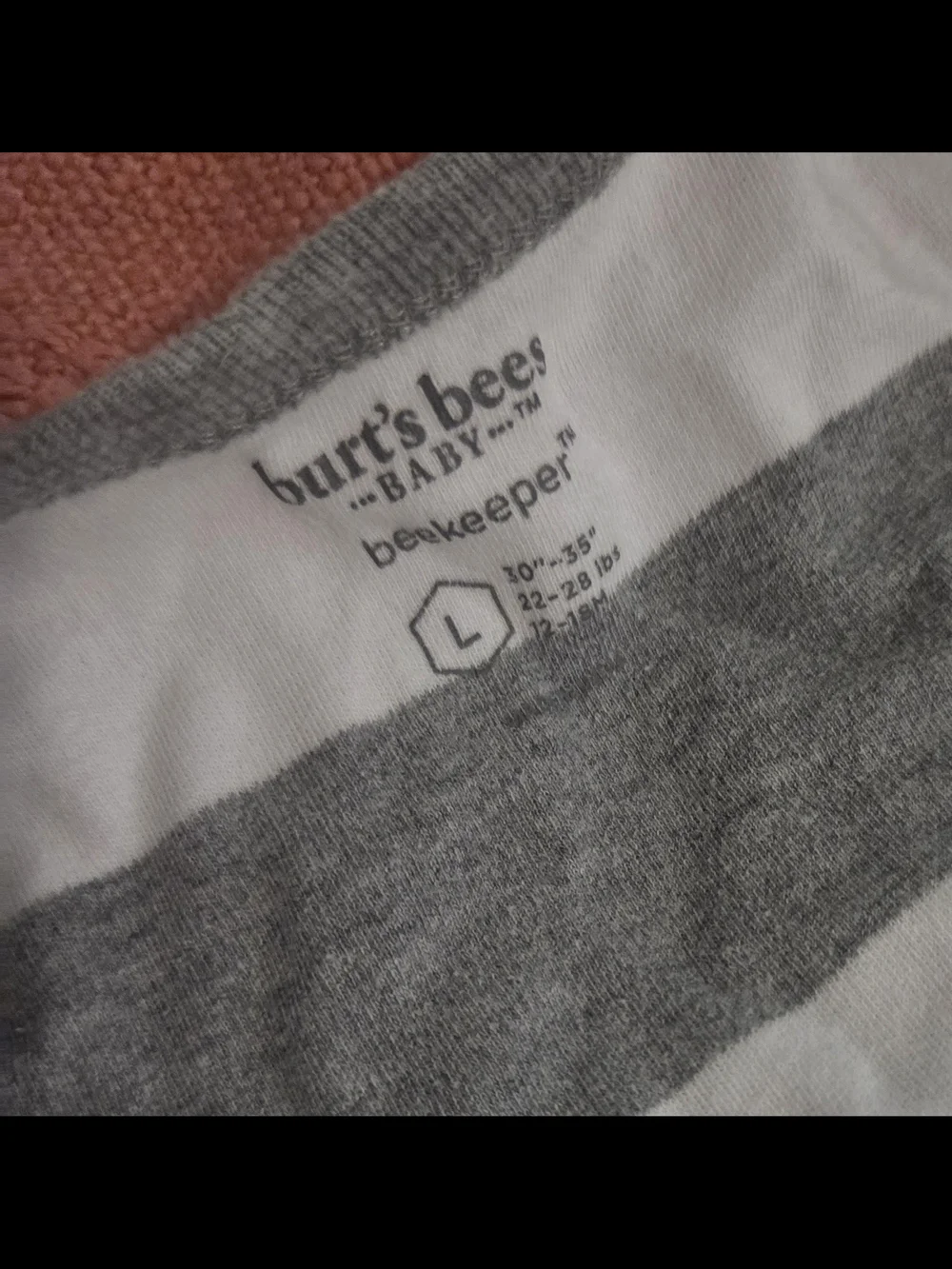 Burt's Bees Grey & White Striped Sleeveless Sleep Sack